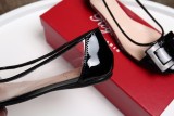 women's shoes summer round head square buckle stitching transparent set foot wild flat shoes