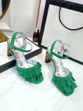 summer high heel sandals female sheepskin thick with women's shoes wedges belt buckle casual shoes