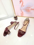 Vintage high heel sandals wild leather open toe sandals