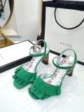 summer high heel sandals female sheepskin thick with women's shoes wedges belt buckle casual shoes