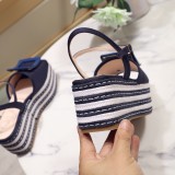 ummer woven thick-soled sandals open toe buckle shoes