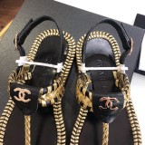 flat herringbone sandals female summer double C woven women's shoes