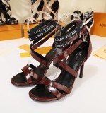 spring and summer models women's high heels with words open toe sandals black satin women's shoes round head stiletto shoes