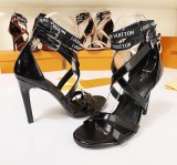 spring and summer models women's high heels with words open toe sandals black satin women's shoes round head stiletto shoes