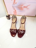 Vintage high heel sandals wild leather open toe sandals