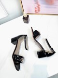 Vintage high heel sandals wild leather open toe sandals