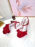 summer high heel sandals female sheepskin thick with women's shoes wedges belt buckle casual shoes