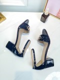 Vintage high heel sandals wild leather open toe sandals