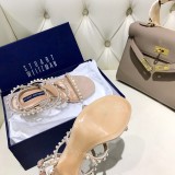 leather high heel sandals with pearls and women's word buckle pearl women's shoes