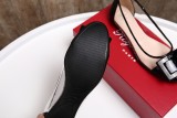 women's shoes summer round head square buckle stitching transparent set foot wild flat shoes