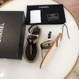 flat herringbone sandals female summer double C woven women's shoes