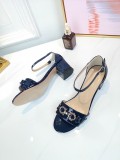 Vintage high heel sandals wild leather open toe sandals