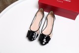 women's shoes summer round head square buckle stitching transparent set foot wild flat shoes