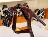 spring and summer models women's high heels with words open toe sandals black satin women's shoes round head stiletto shoes