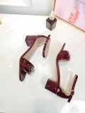 Vintage high heel sandals wild leather open toe sandals
