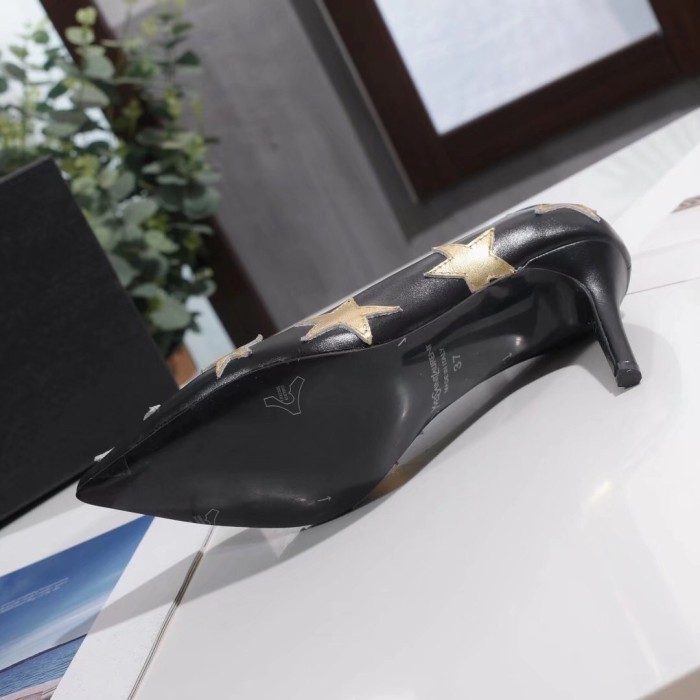 Spring black French girl high heels female pointed stiletto versatile single shoes