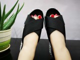 summer open-toe leather platform sandals women's shoes with sponge bottom shoes