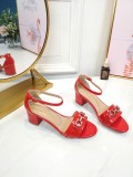 Vintage high heel sandals wild leather open toe sandals
