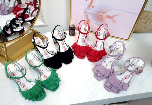 summer high heel sandals female sheepskin thick with women's shoes wedges belt buckle casual shoes