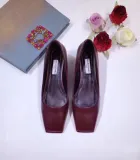 slanted square head flat head women's shoes