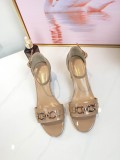 Vintage high heel sandals wild leather open toe sandals