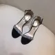 Word with high heel sandals Joker handmade beaded pearl stiletto open toe shoes
