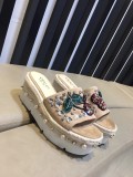 wild leather cherry rhinestone high heel rope bottom sandals and slippers cat head slippers women