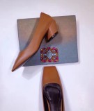 slanted square head flat head women's shoes