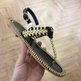 flat herringbone sandals female summer double C woven women's shoes