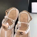 flat herringbone sandals female summer double C woven women's shoes