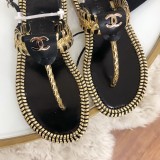 flat herringbone sandals female summer double C woven women's shoes