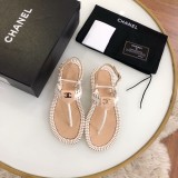 flat herringbone sandals female summer double C woven women's shoes