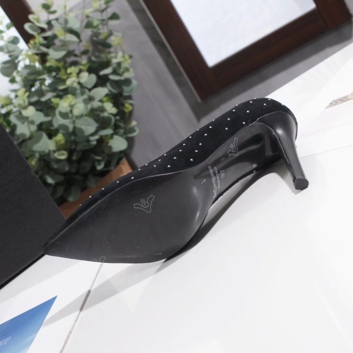 Spring black French girl high heels female pointed stiletto versatile single shoes