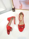 Vintage high heel sandals wild leather open toe sandals
