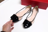 women's shoes summer round head square buckle stitching transparent set foot wild flat shoes