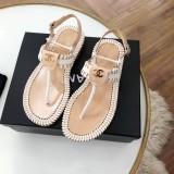 flat herringbone sandals female summer double C woven women's shoes