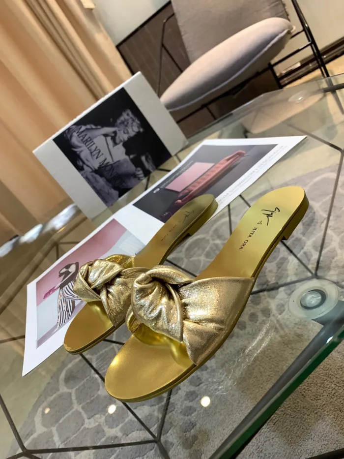 summer open-toe shoes flat with wild bow sandals and slippers