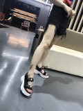Summer pearl open toe leather thick-soled sponge cake Rome increased sandals women