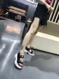 Summer pearl open toe leather thick-soled sponge cake Rome increased sandals women