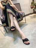 summer open-toe shoes flat with wild bow sandals and slippers