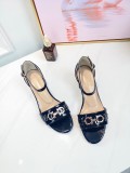 Vintage high heel sandals wild leather open toe sandals
