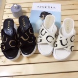 cross slippers female summer fashion wild thick bottom