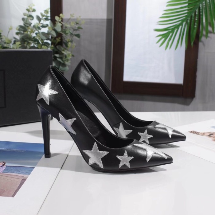 Spring black French girl high heels female pointed stiletto versatile single shoes