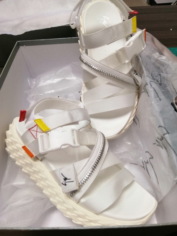 Summer leather luxury sports flat sandals zipper decorative platform Roman for men and women
