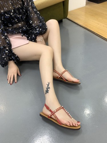 sandals women's summer wild leather flat shoes