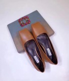 slanted square head flat head women's shoes