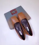 slanted square head flat head women's shoes