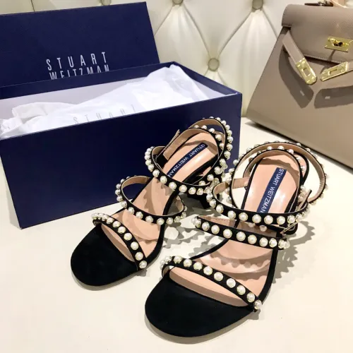 leather high heel sandals with pearls and women's word buckle pearl women's shoes