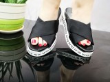 summer open-toe leather platform sandals women's shoes with sponge bottom shoes