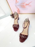Vintage high heel sandals wild leather open toe sandals